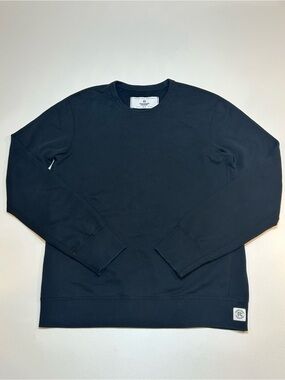 Reigning Champ Black Midweight Terry Crewneck Sweatshirt Classic Premium Navy